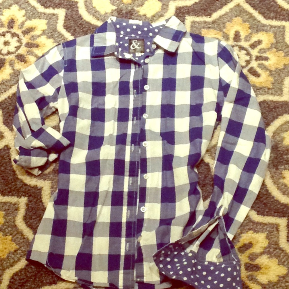 Blue buffalo plaid button up